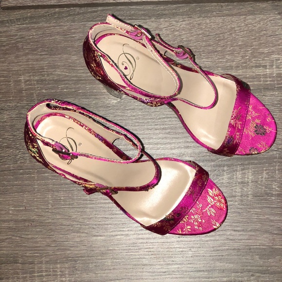 Brand New Pink Floral Heels - Picture 2 of 7